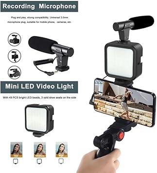 Content Creation Combo Set – desk phone holder, video-making kit and ring light with tripod | N.C.C