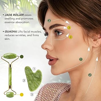 Glow & Go Self-Care Set – facial steamer, jade roller, gua sha and eyebrow trimmer | N.C.C