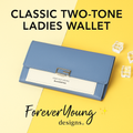 Ladies Classic Long Wallet – Two-Tone PU Leather, Tri-Fold | N.C.C