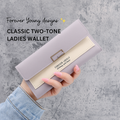 Ladies Classic Long Wallet – Two-Tone PU Leather, Tri-Fold | N.C.C