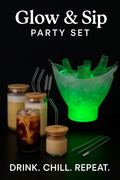 GlowSipSet Party Set – 4 cocktail glasses and 7L RGB LED ice bucket Bluetooth speaker | N.C.C