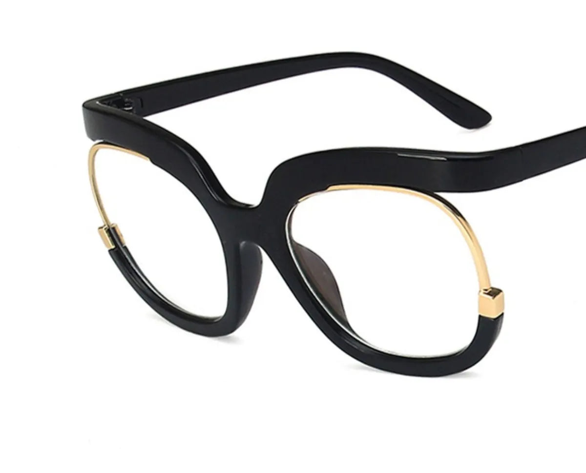 Large frame black unisex fashion glasses – flat light mirror model H9051 | N.C.C