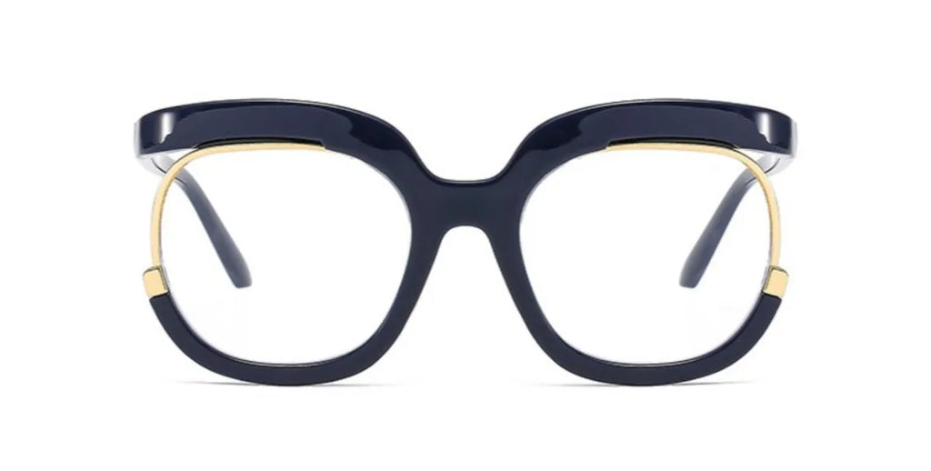 Large frame black unisex fashion glasses – flat light mirror model H9051 | N.C.C