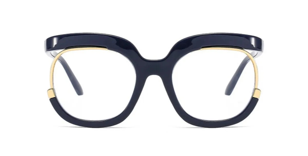 Large frame black unisex fashion glasses – flat light mirror model H9051 | N.C.C