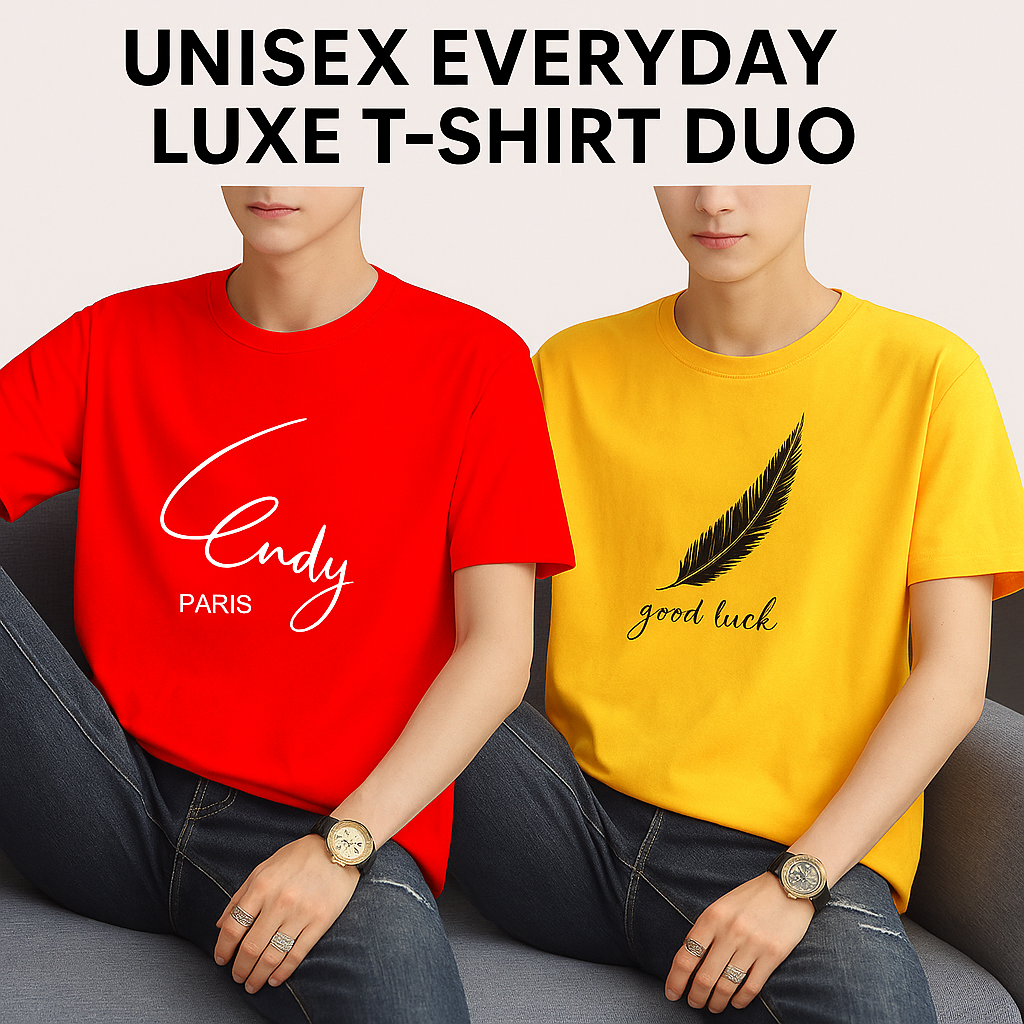Unisex Short-sleeved T-shirt Summer Half-sleeved T-shirt (Luxe Everyday Duo)