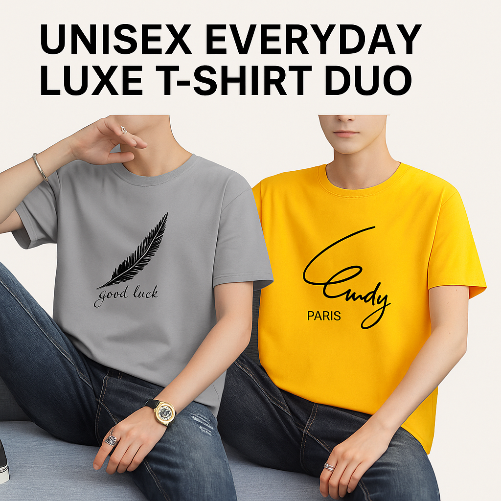 Unisex Short-sleeved T-shirt Summer Half-sleeved T-shirt (Luxe Everyday Duo)