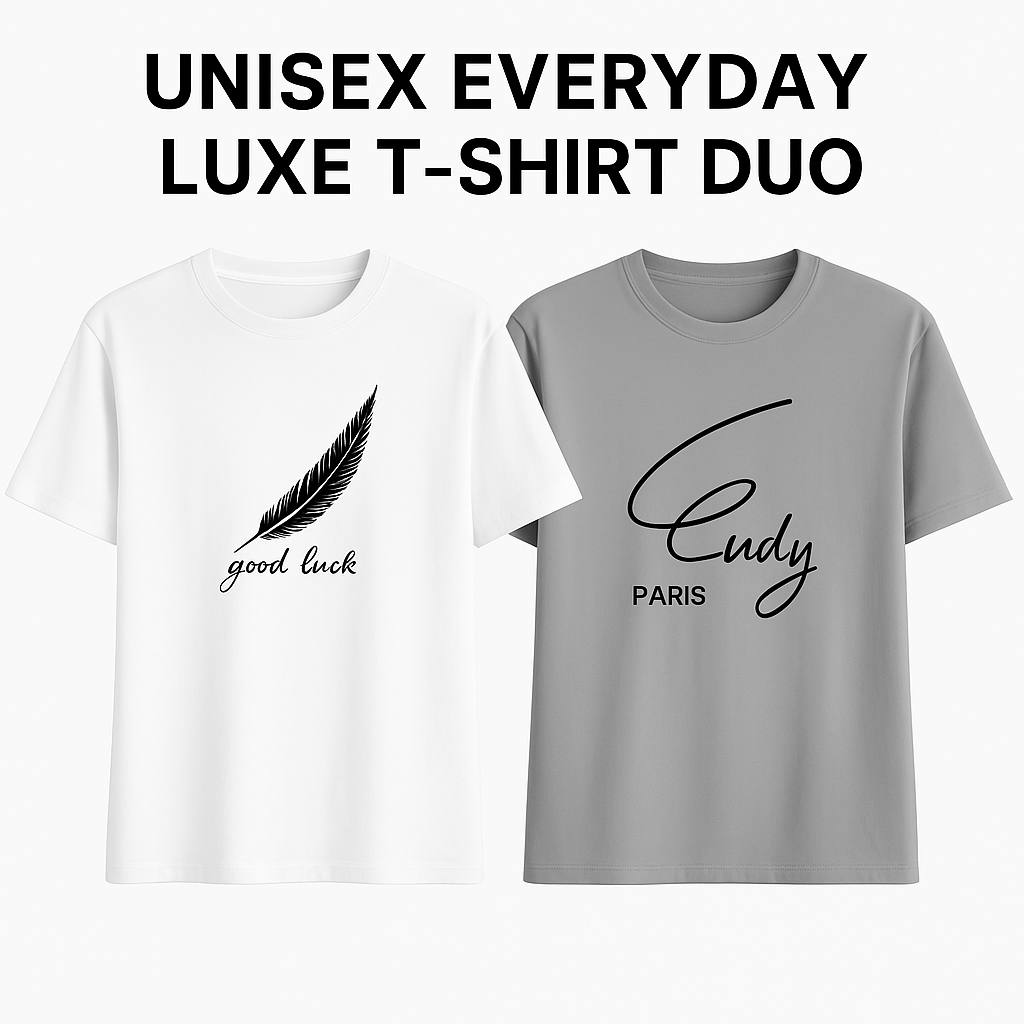 Unisex Short-sleeved T-shirt Summer Half-sleeved T-shirt (Luxe Everyday Duo)