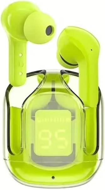 Transparent Case Wireless Earbuds with Digital Battery Display