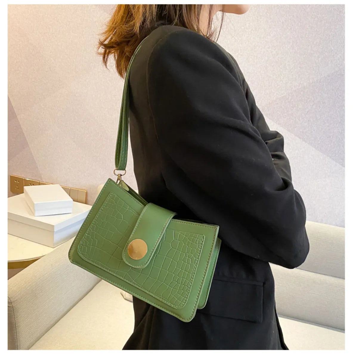 New tide shoulder underarm bag baguette crossbody bag all-in-one