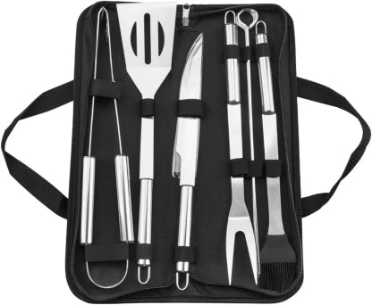 Fire & Feast portable braai set with charcoal grill and 9-piece stainless steel BBQ tools | N.C.C